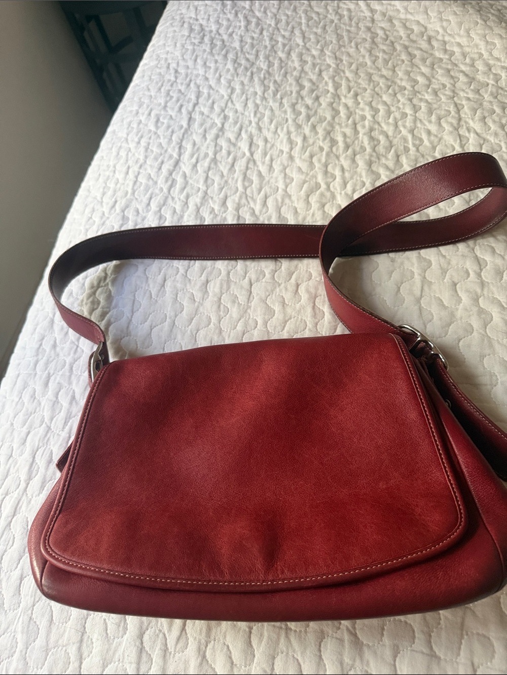 Red Leather Crossbody Bag